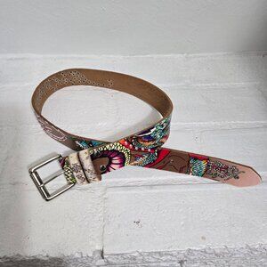 Ed Hardy Dragon/Multi colored With Rhinestone Belt